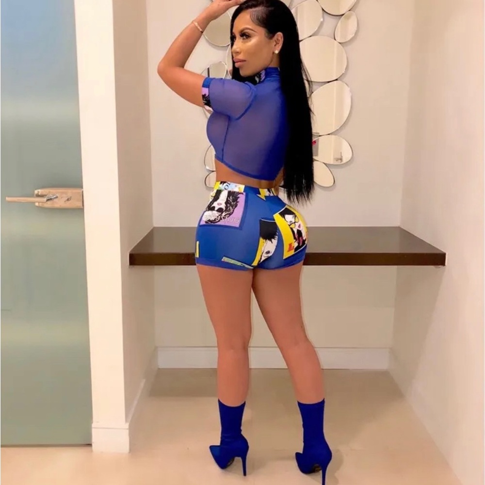 Check Me Out Two-Piece Set Blue - Picture 2 of 4